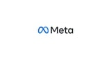 Meta logo with blue infinity symbol and black text on white background