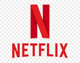 Netflix logo with red N symbol and text on transparent background