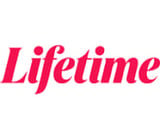 Lifetime logo in pink italic text on white background