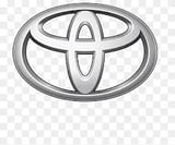 Toyota logo, gray oval emblem with overlapping ellipses design
